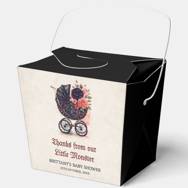 Gothic Stroller Halloween Baby Shower Geschenkschachtel (Vorderseite)