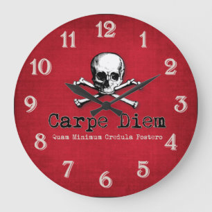 Gothic Style Carpe Diem Wall Clock Große Wanduhr