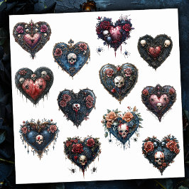Gothic Style Heart Aufkleber