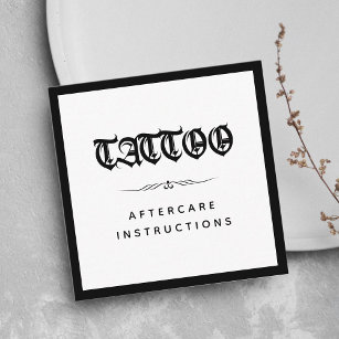 Gothic Style Tattoo Aftercare Instructions Bold Quadratische Visitenkarte