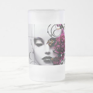 Gothic Style Tiara Art - Fierce Protected Design - Mattglas Bierglas