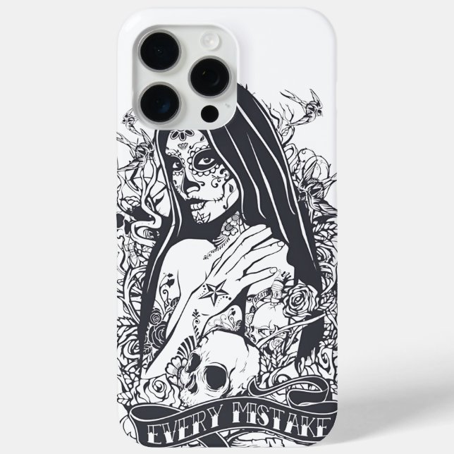 Gothic Sugar Skull Frau Tattoo Kunst Case-Mate iPhone Hülle (Rückseite)