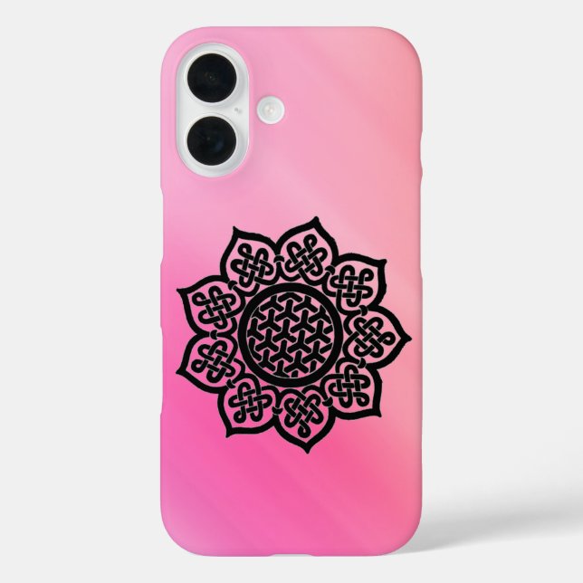 GOTHIC SUN Black Pink Celtic Knots Case-Mate iPhone Hülle (Rückseite)