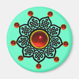 GOTHIC SUN Red Ruby Gem Magnet