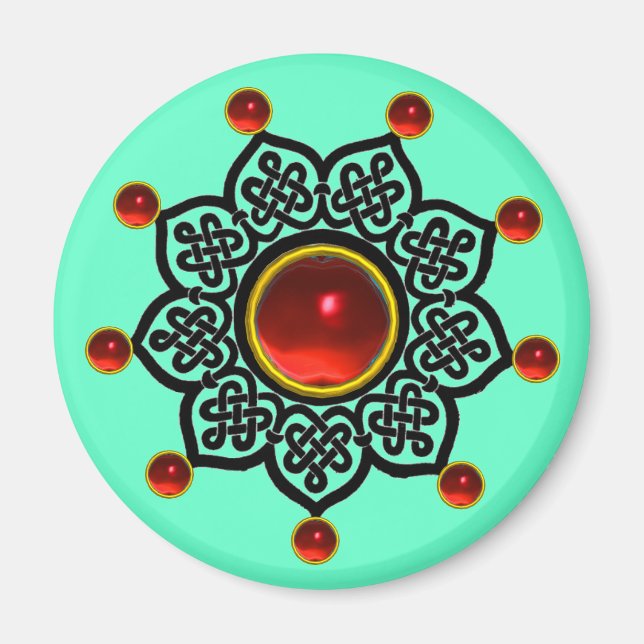 GOTHIC SUN Red Ruby Gem Magnet (Vorne)