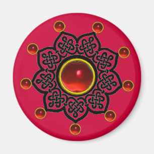 GOTHIC SUN Red Ruby Gem Magnet
