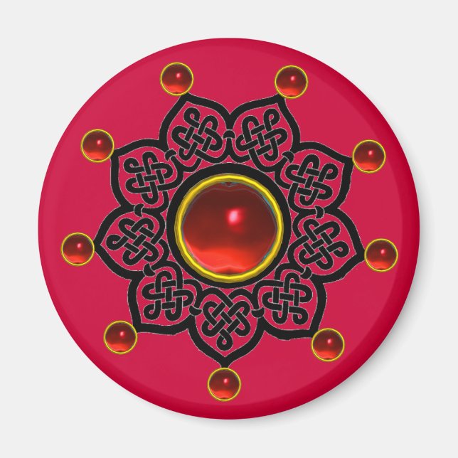 GOTHIC SUN Red Ruby Gem Magnet (Vorne)