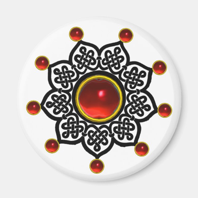 GOTHIC SUN Red Ruby Gem Magnet (Vorne)