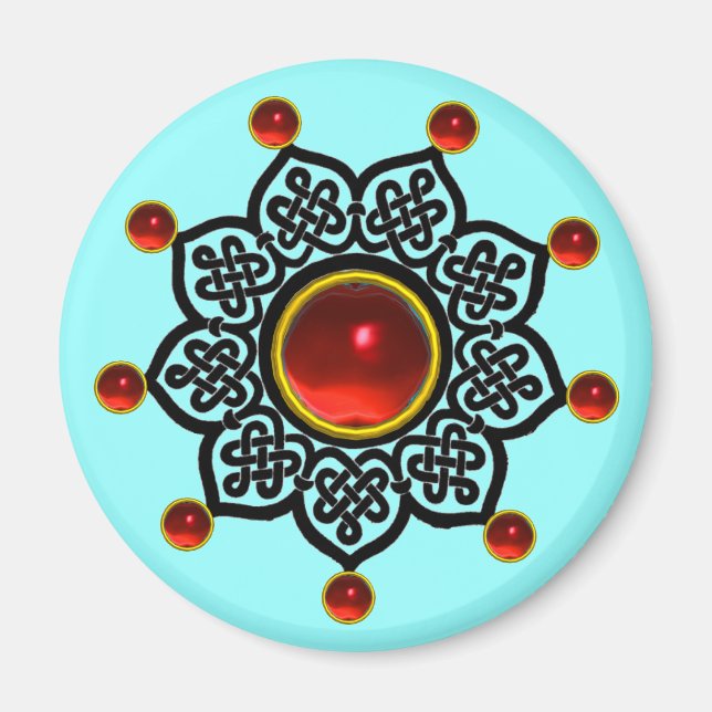 GOTHIC SUN Red Ruby Gem Magnet (Vorne)