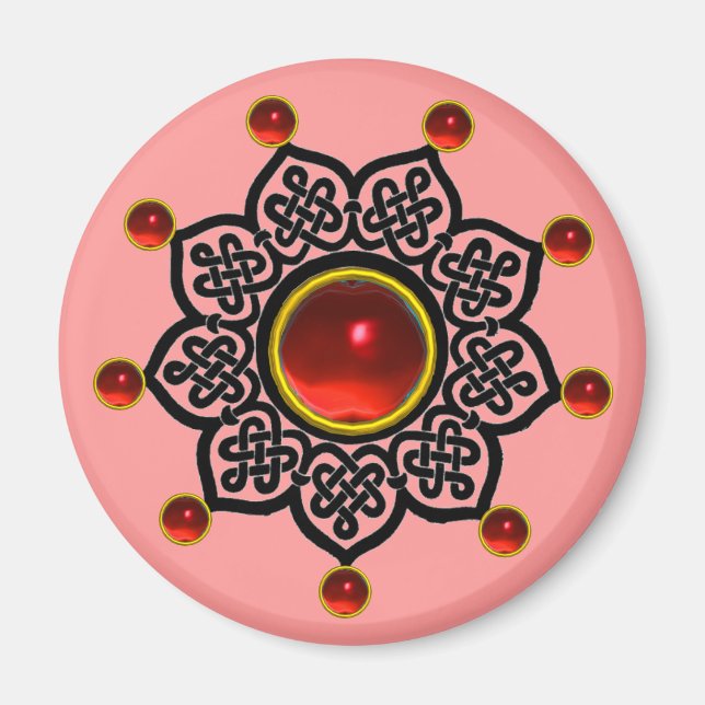 GOTHIC SUN Red Ruby Gem Magnet (Vorne)