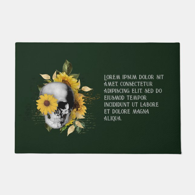 Gothic Sunflower Skeleton Doormat Fußmatte (Vorderseite)