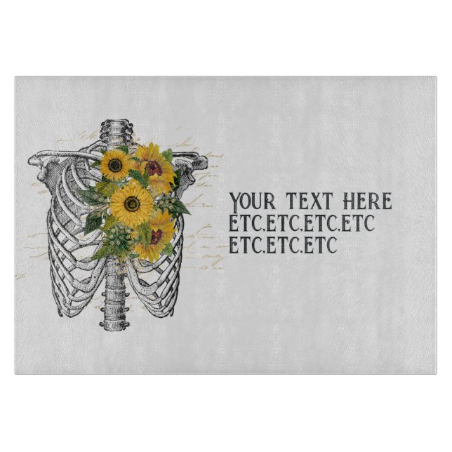 Gothic Sunflower Skeleton Schneidebrett (Vorderseite)