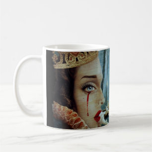 Gothic Surreal Unique Collage Sad Queen of Hearts Kaffeetasse