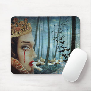 Gothic Surreal Unique Collage Sad Queen of Hearts Mousepad