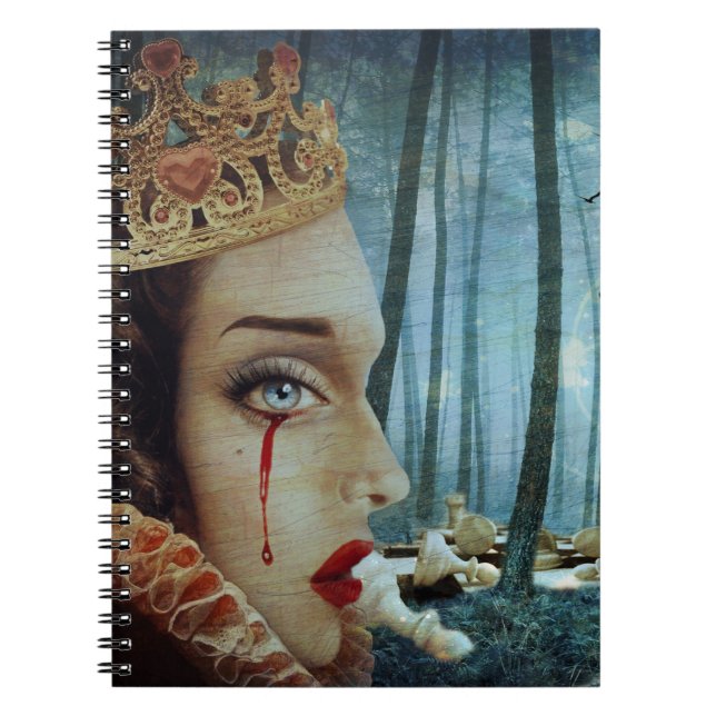 Gothic Surreal Unique Collage Sad Queen of Hearts Notizblock (Vorderseite)
