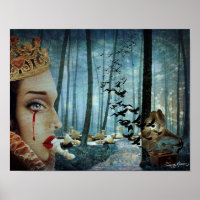 Gothic Surreal Unique Collage Sad Queen of Hearts
