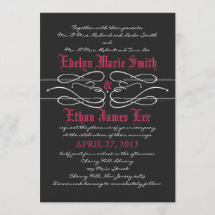 Gothic Swirl Hochzeitseinladung Einladung