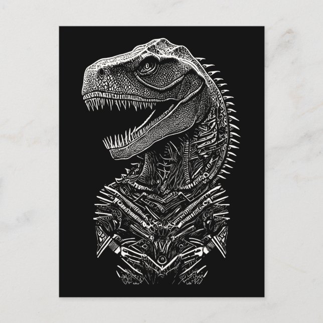 Gothic T-Rex Dinosaur Postkarte (Vorderseite)