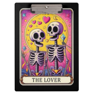 Gothic Tarot Skelett Kunst, Einzigartiges Tarot-Ge Klemmbrett