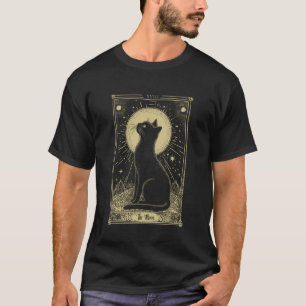 Gothic Tarotkarte Die Mondkatze Halbmond Mystische T-Shirt