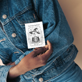 Gothic Tattoo Black and White Hexe Tarot Design Visitenkarte
