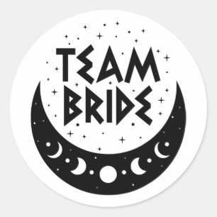 Gothic Team Bride Coven Wedding Junggeselinnen-Abs Runder Aufkleber
