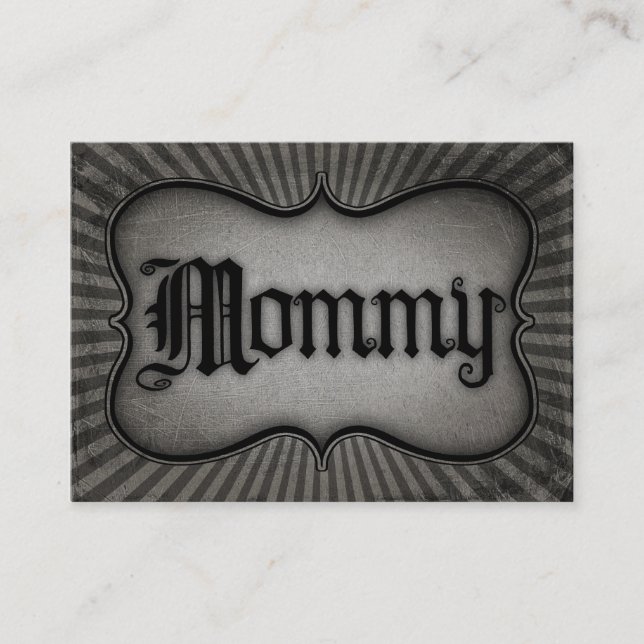 Gothic Text Mommy Telefonnummerkarte (Vorderseite)