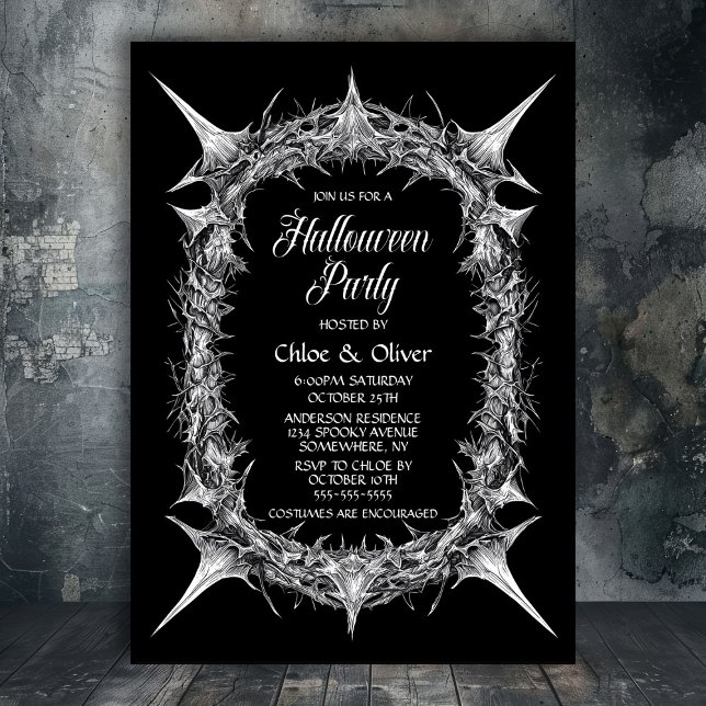 Gothic Thorns Halloween-Party Einladung (Von Creator hochgeladen)