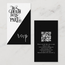 Gothic Til Death us Teil QR Black Wedding RSVP Begleitkarte
