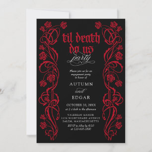 Gothic Til Death Verlobungsparty Einladung