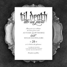 Gothic Til Death Wedding Einladung
