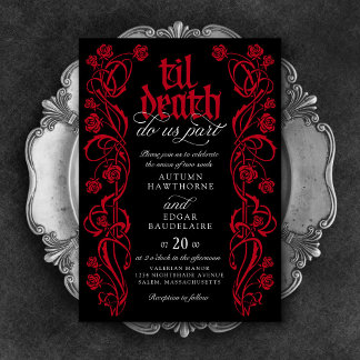 Gothic Til Death Wedding Einladung
