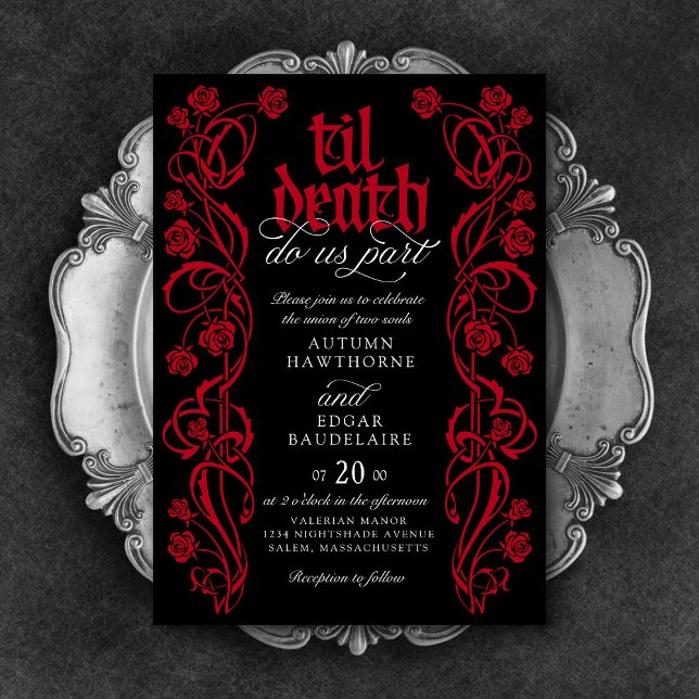 Gothic Til Death Wedding Einladung (Von Creator hochgeladen)