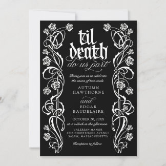 Gothic Til Death Wedding Einladung