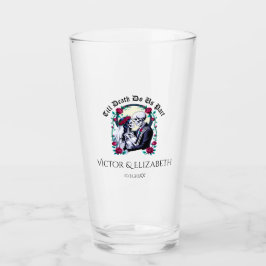 Gothic Till Death Do us Part Skeletts Hochzeit Glas