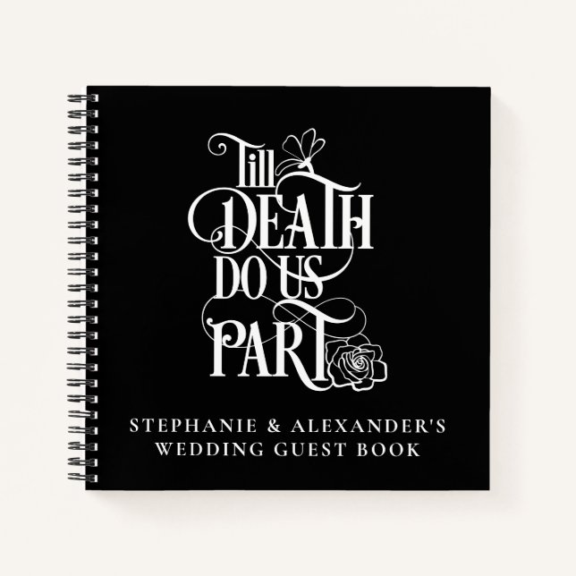 Gothic Till Death Do us Part Wedding Guest Book Notizbuch (Vorderseite)