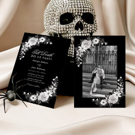 Gothic Till Death Do us Party Black Floral Wedding Einladung