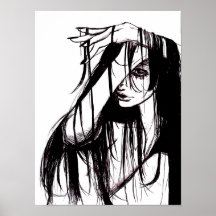 Gothic-Tinte-Frau-Dunkle-Illustration-Horror-Kunst
