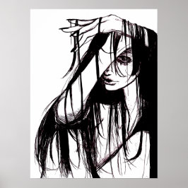Gothic-Tintenplakat Dunkle Illustration Horror-Kun Poster