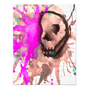 Gothic-Totenkopf-Aquarell-Halloween-Kunstdesign Fotodruck