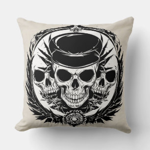 Gothic-Totenkopf-Flügel-Dekor für Goth-Liebhaber d Kissen