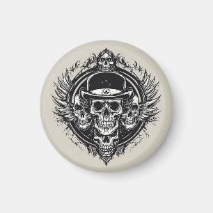 Gothic-Totenkopf-Flügel-Dekor für Gothic-Liebhaber Magnet