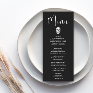 Gothic-Totenkopf-Hochzeitsmenü Menükarte