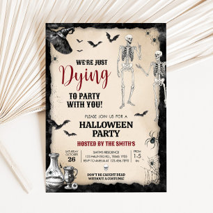 Gothic-Totenkopf-Party-Halloween-Party Einladung