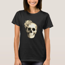 Gothic Totenkopf Weiße Rosen Schwarz