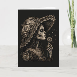 Gothic Totenkopf Zucker Schädel Frau Tag der Toten Karte