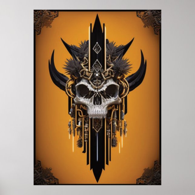 Gothic Tribal Skull Poster (Vorne)