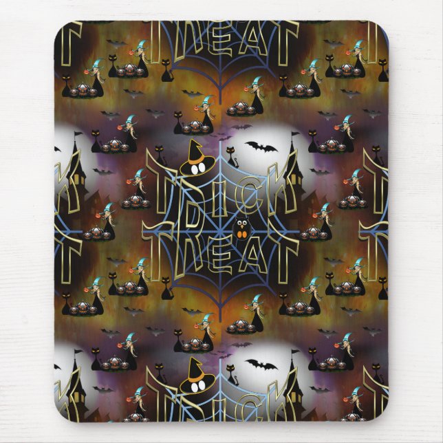 Gothic Trick-oder-Leckerei-Spinnennetz-Wiederholun Mousepad (Vorne)