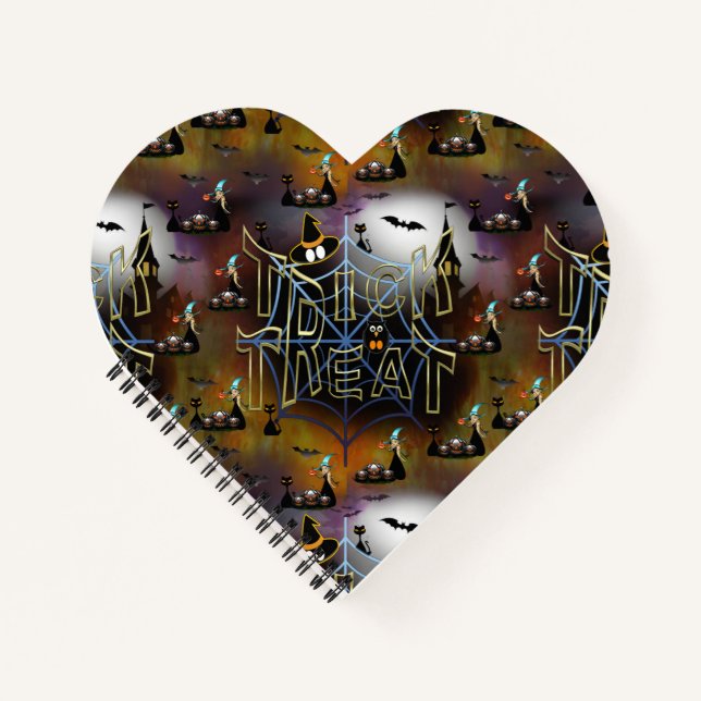 Gothic Trick-oder-Leckerei-Spinnennetz-Wiederholun Notizbuch (Vorderseite)