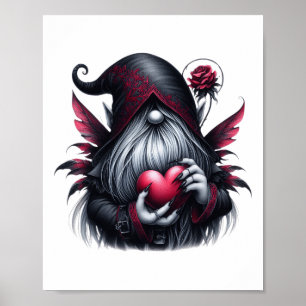 Gothic Valentine Gnome Poster